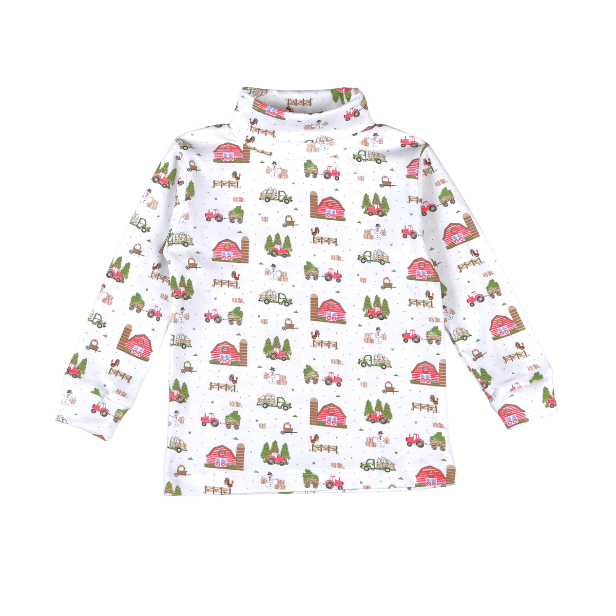 Baby Loren Christmas Barnyard Pima turtleneck