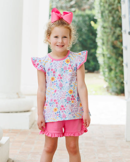 Jellybean Girl's Poppies and Petals Ruffle Short Set - Persnickety Shop