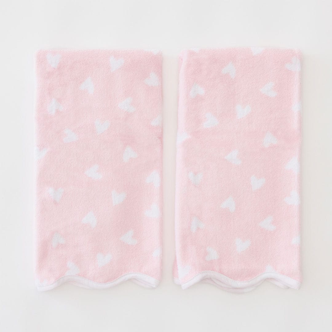 Scallop Heart Patterned Hand Towels