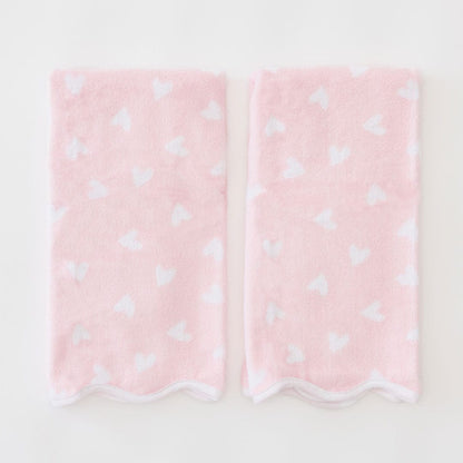 Scallop Heart Patterned Hand Towels