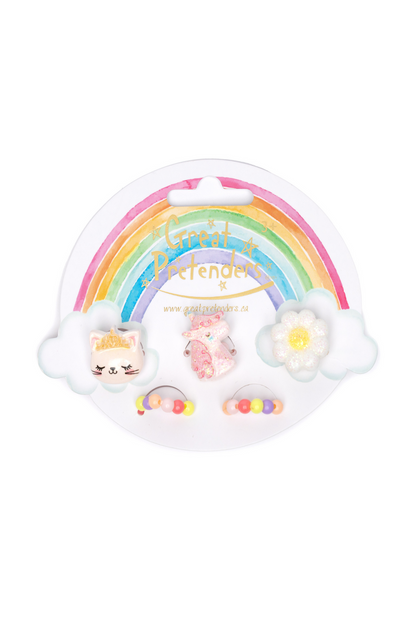 Flower, Kitty, Unicorn Elastic Ring Set - Persnickety Shop