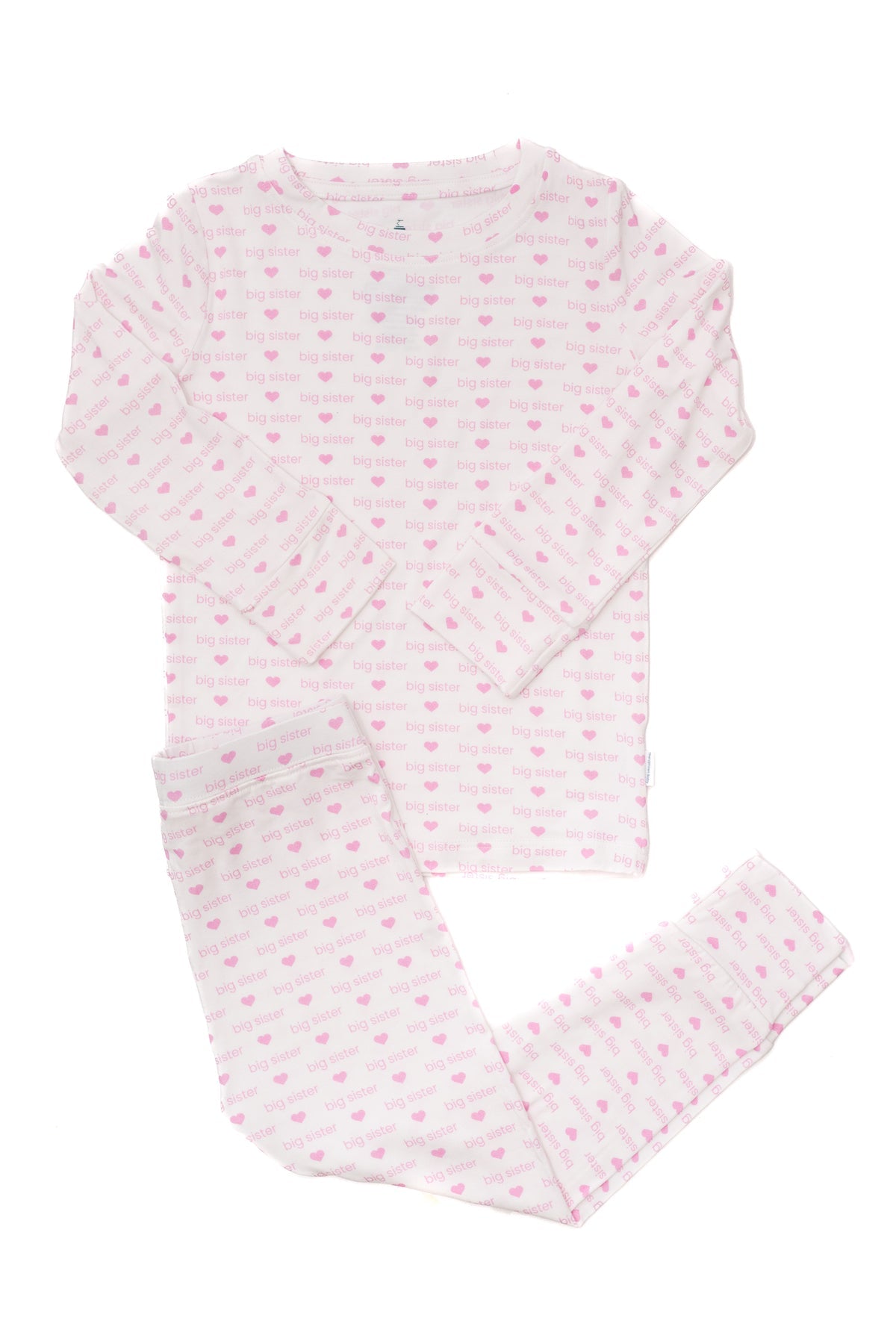 Girls Pink Big Sister - 2 Piece Pajama Set