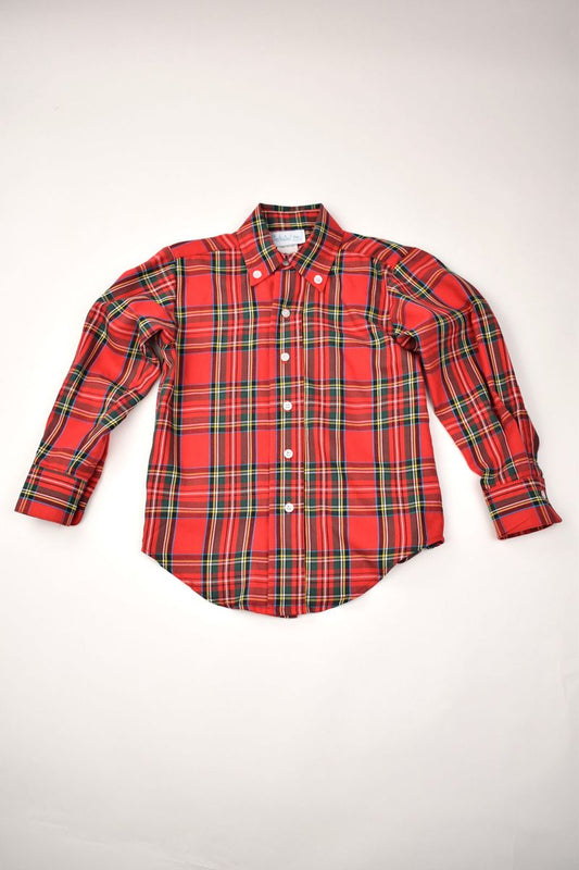 Funtasia Too  CHRISTMAS PLAID Boys Button Down