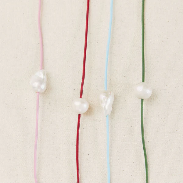 Sky Blue  Pearl Cord Necklace - Persnickety Shop