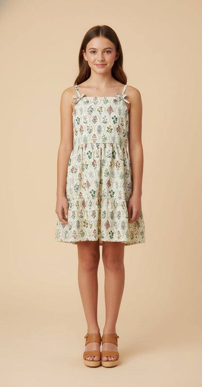 Girls Wallpaper Block Print Bow Detail Poplin Dress - Persnickety Shop