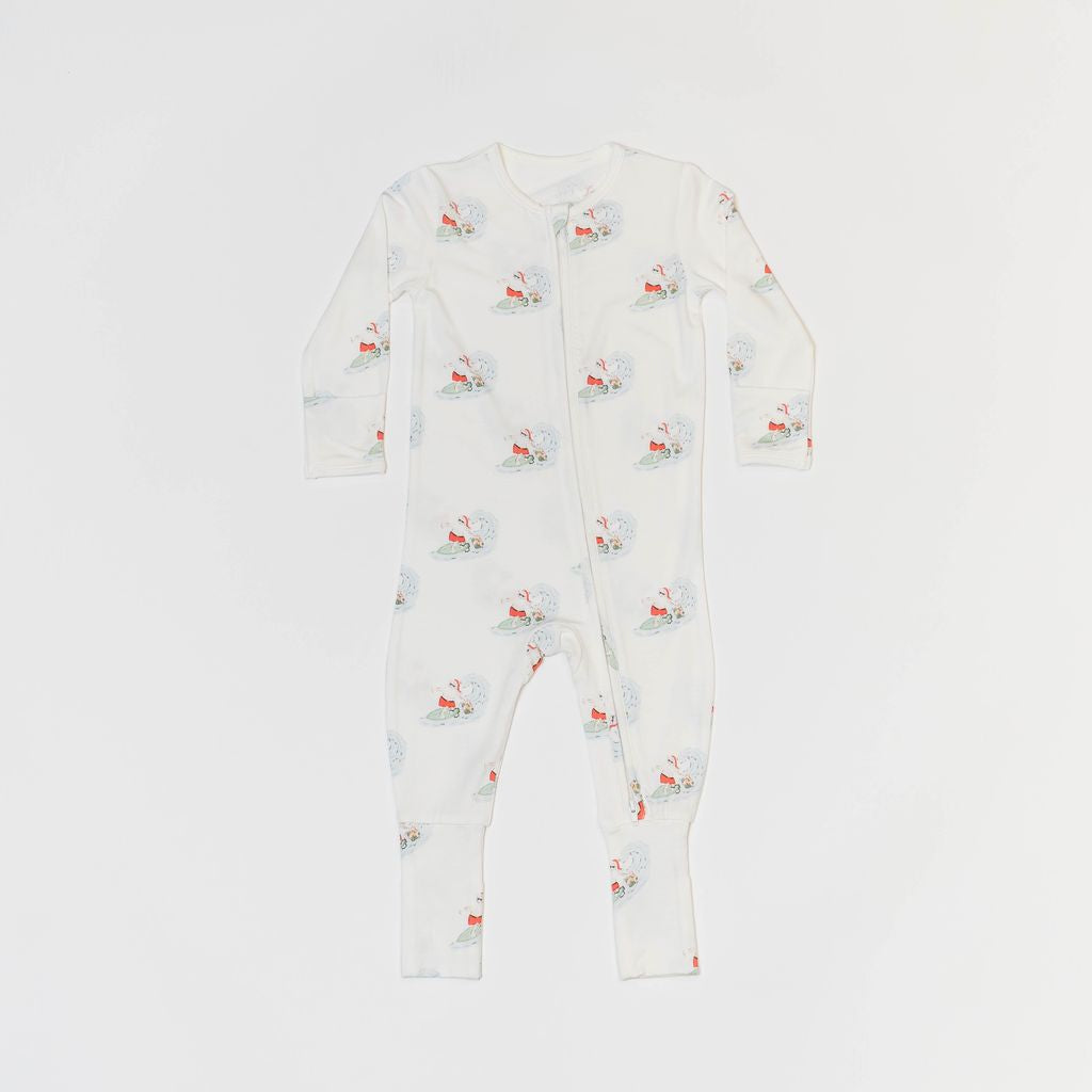 Saltwater Boys BABY ROMPER- SURFING SANTA