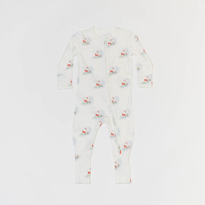 Saltwater Boys BABY ROMPER- SURFING SANTA
