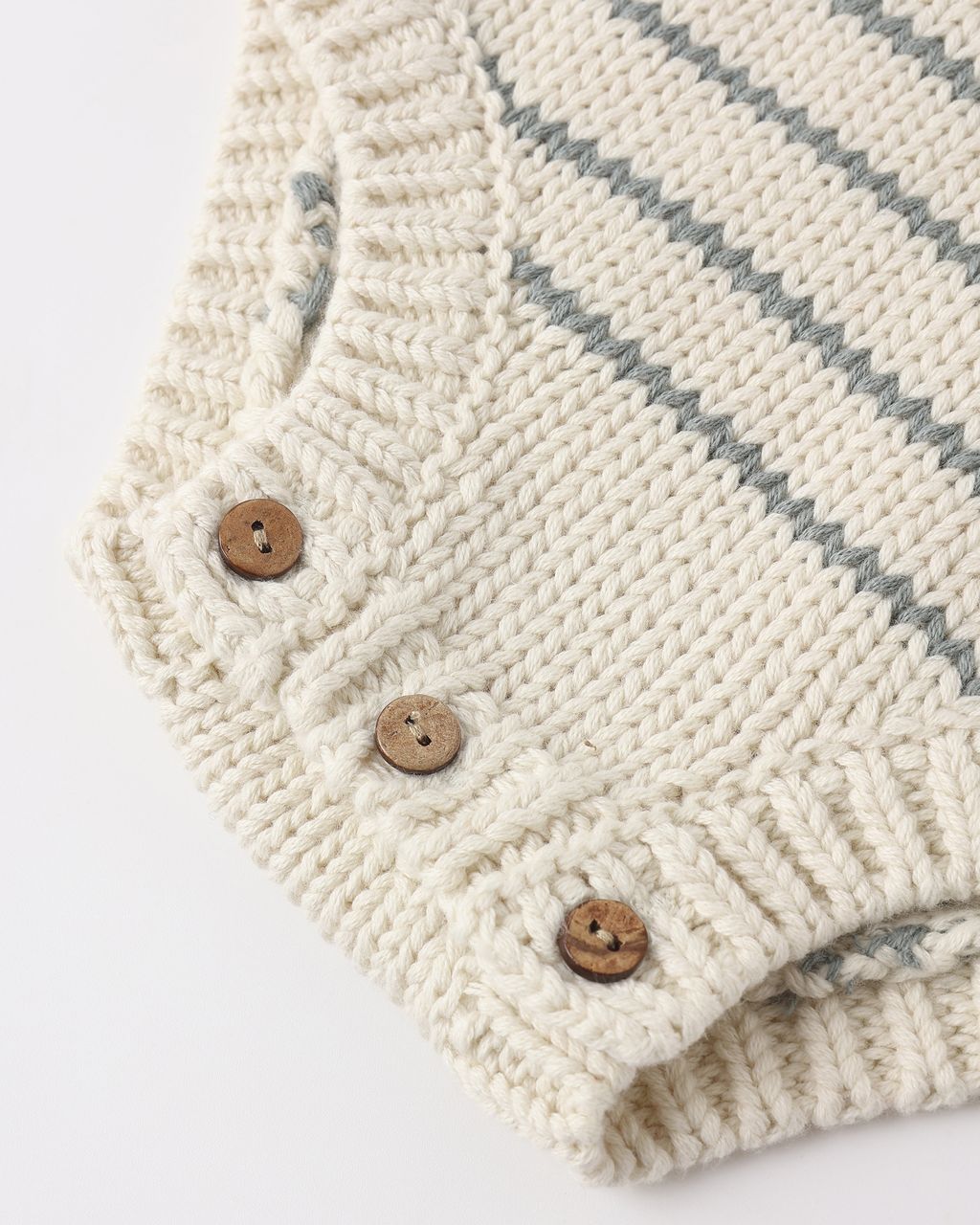 ASHTON KNIT ROMPER SEA GREEN STRIPE - Persnickety Shop