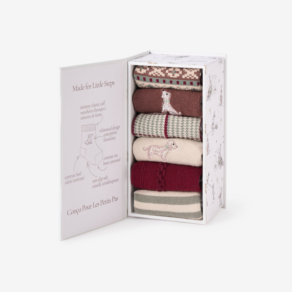 Elegant Baby- HOUNDS & HERITAGE NON SLIP BABY SOCKS 6 PK
