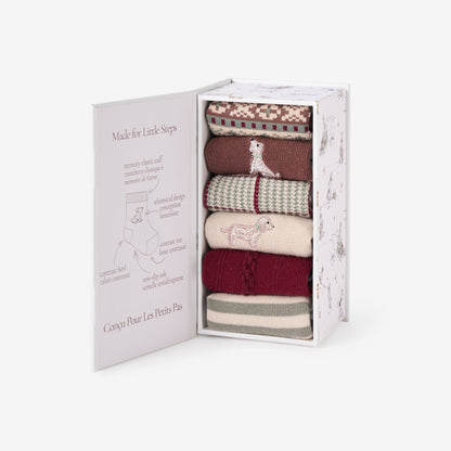 Elegant Baby- HOUNDS & HERITAGE NON SLIP BABY SOCKS 6 PK