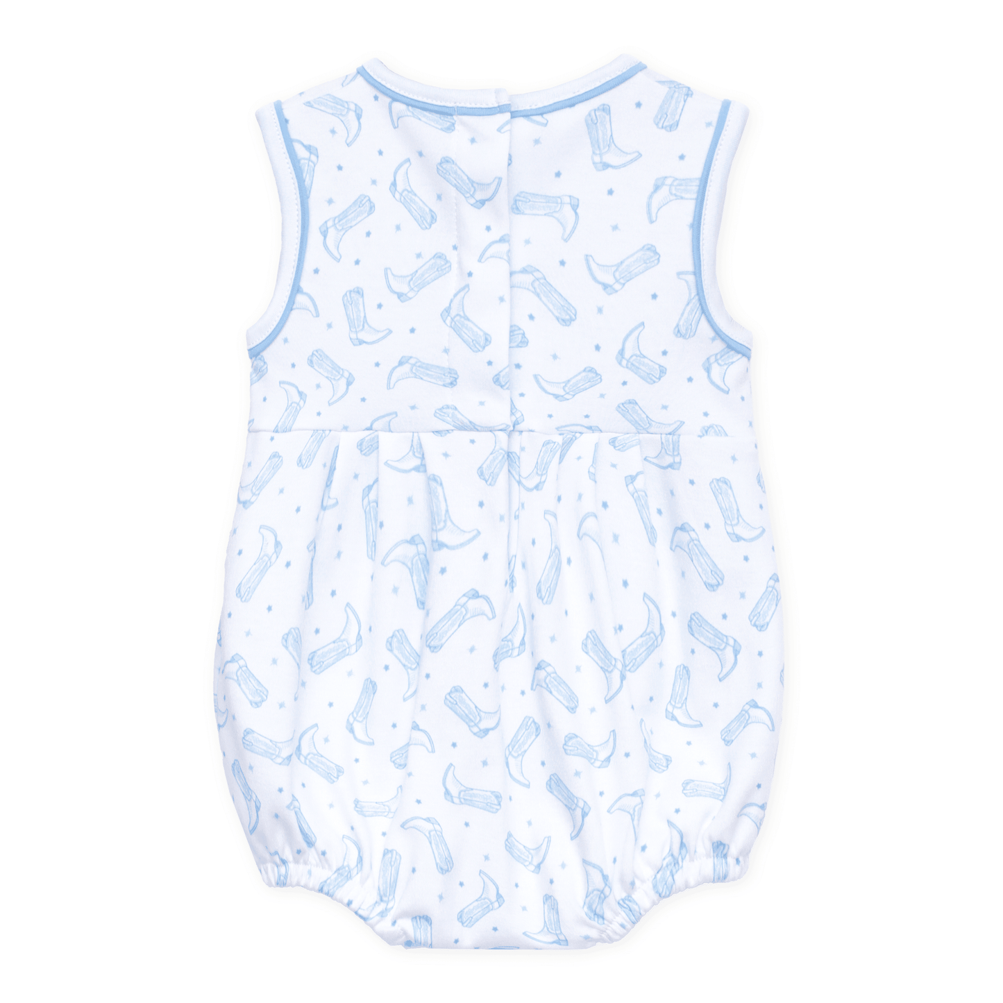 MAGNOLIA BABY Darling Cowboy Boots Print Bubble - Light Blue