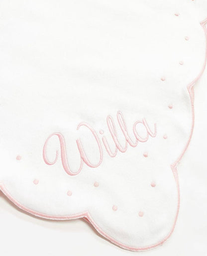 The Proper Peony Pink Scalloped Receiving Blanket - Persnickety Shop