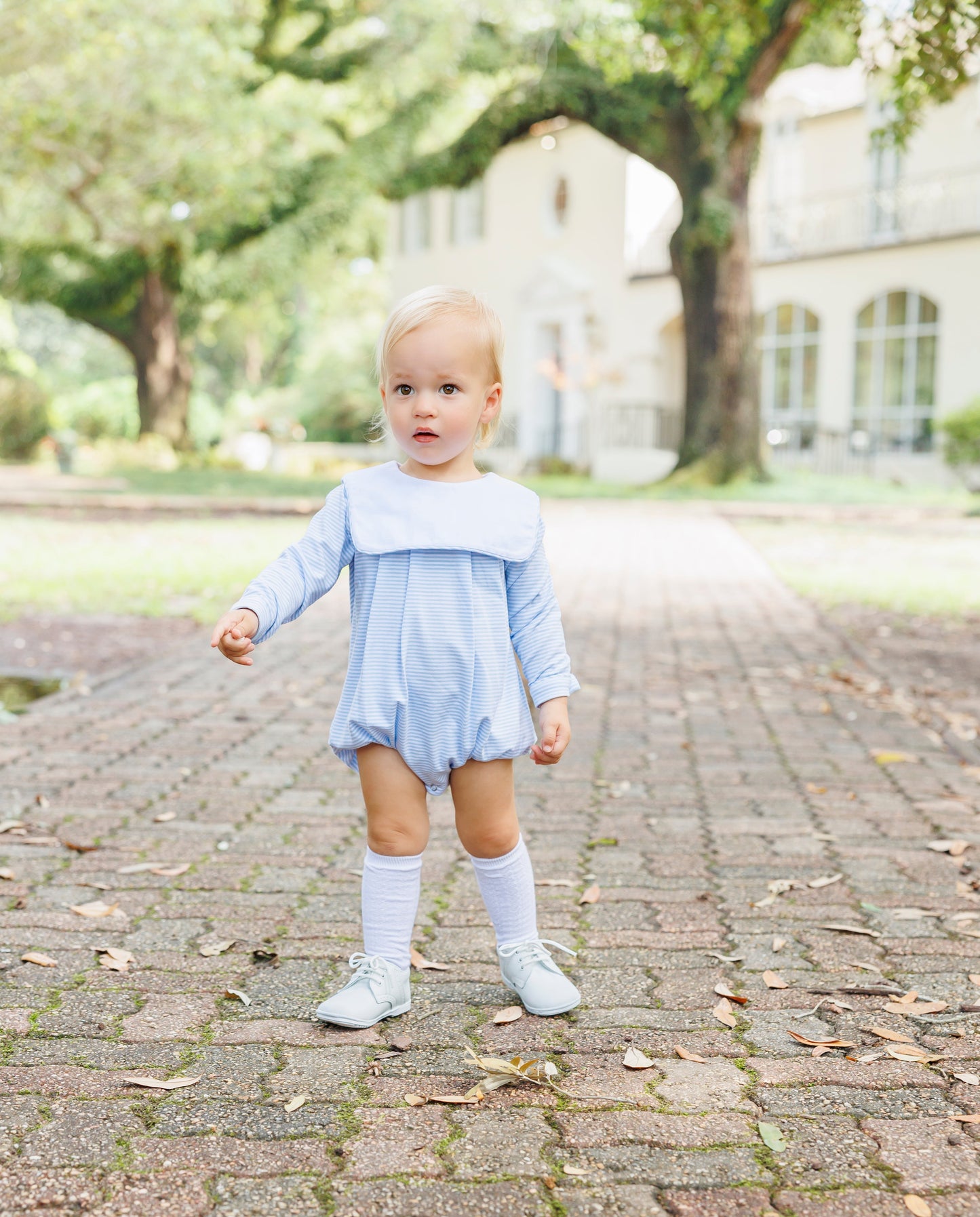 Jack Bubble - Light Blue Stripe  by Jellybeans Smock Candy - Persnickety Shop