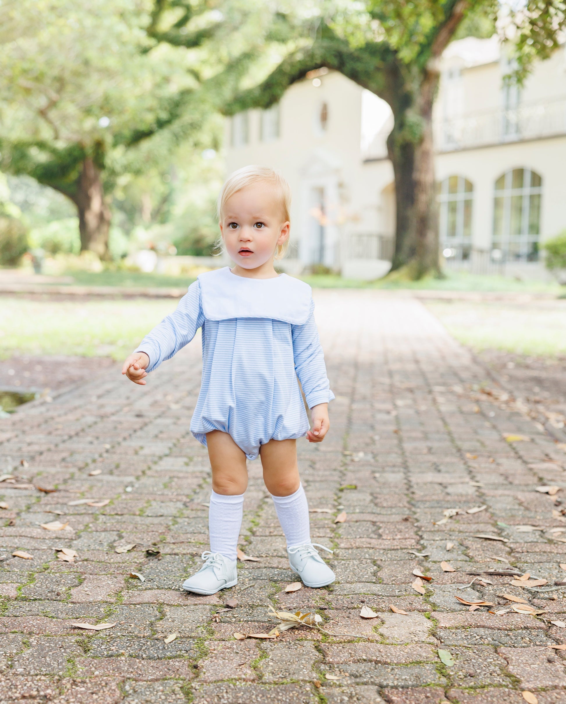 Jack Bubble - Light Blue Stripe  by Jellybeans Smock Candy - Persnickety Shop