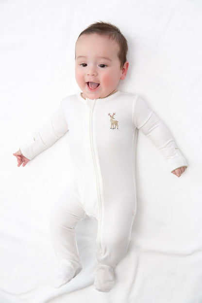 GOOSIES Pip Emb Zip Romper-Deer