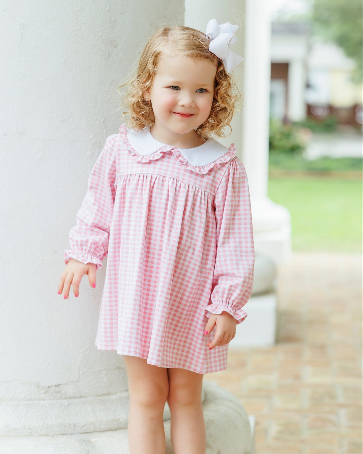 Catherine Diaper Set - Light Pink Gingham Jellybean by Smock Candy - Persnickety Shop