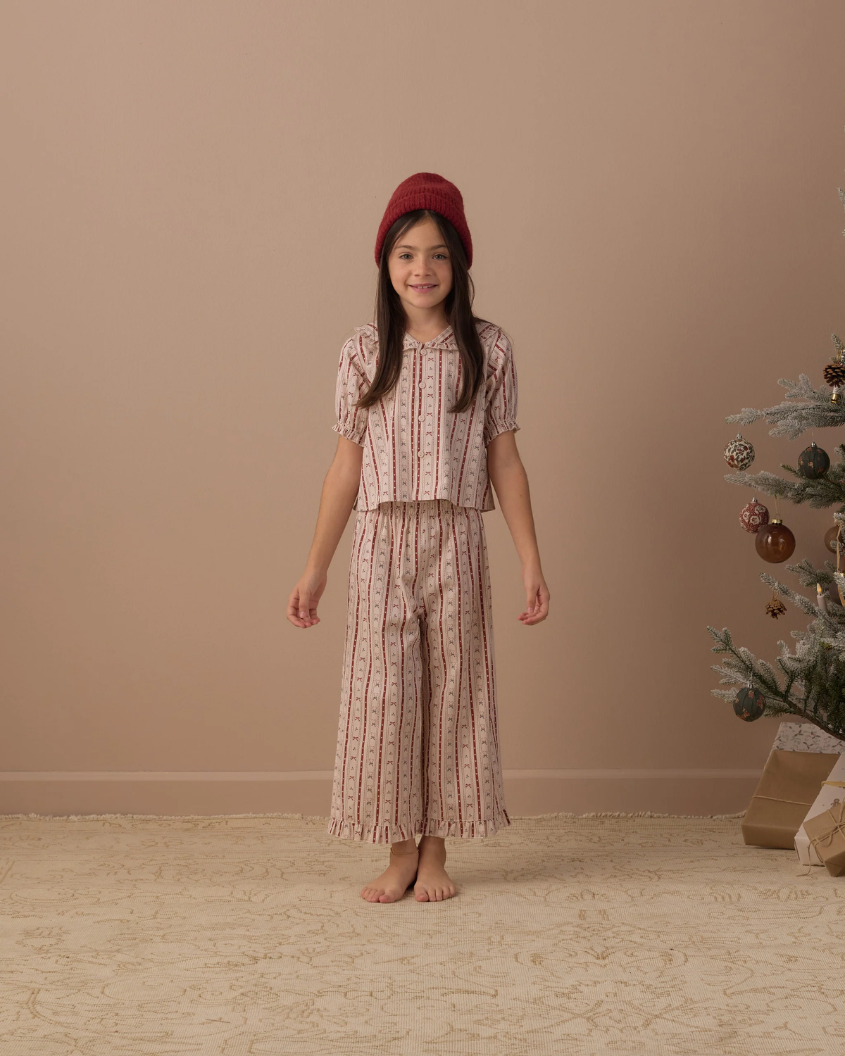 RYLEE + CRU RUFFLE PAJAMAS CANDY CANE LANE