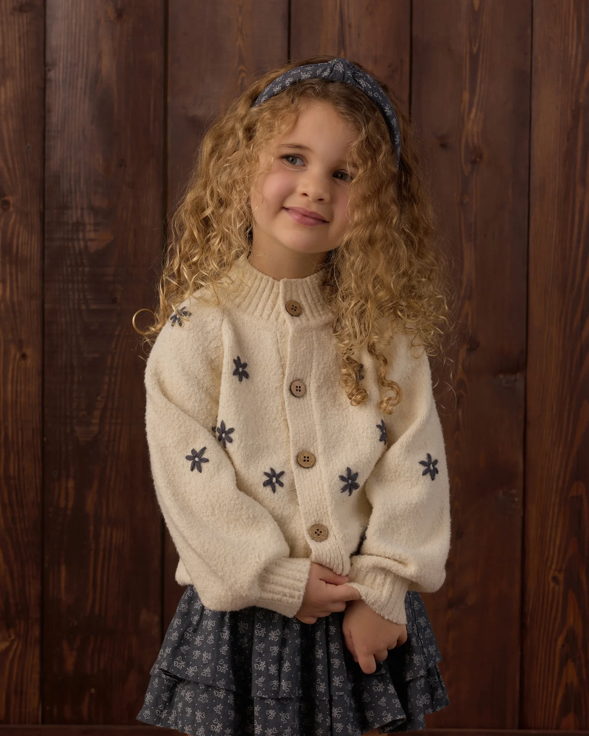 Rylee + Cru TULIP CARDIGAN MIDNIGHT DAISY