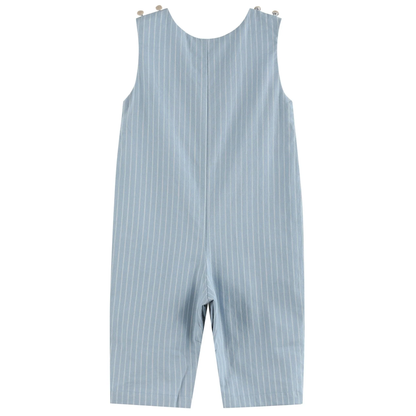 Light Blue Puppy Smocked Overalls - Persnickety Shop