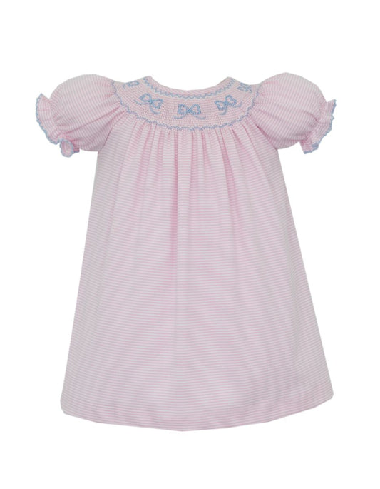 Petit Bebe BOWS - Pink knit stripe bishop S/S