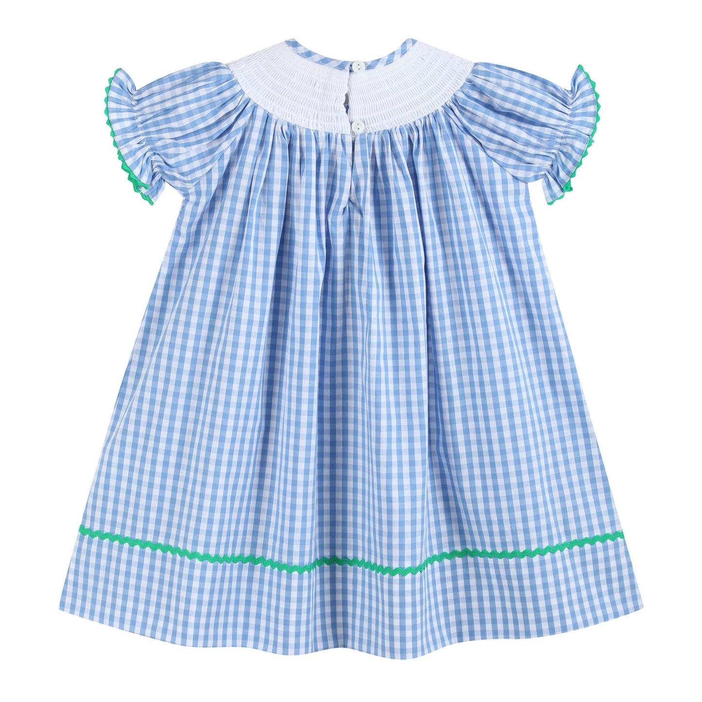 Blue Gingham Farm Smocked Bishop Dress - Persnickety Shop