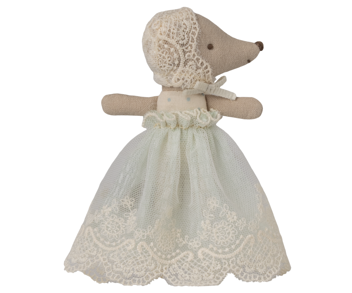 Maileg Baby mouse in gown - Mint - Persnickety Shop