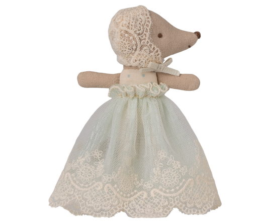 Maileg Baby mouse in gown - Mint - Persnickety Shop