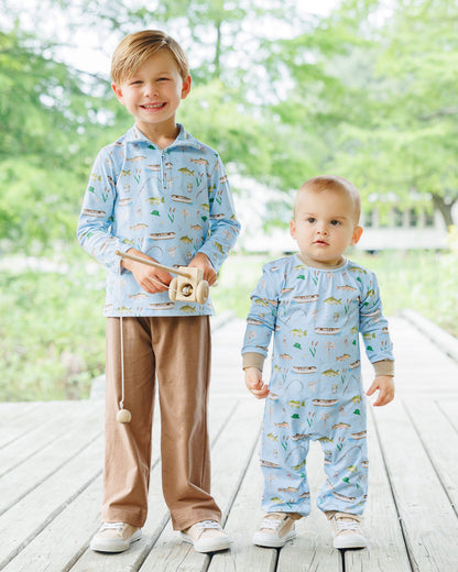 Jellybean by smock candy Hook and Tackle Thomas Romper