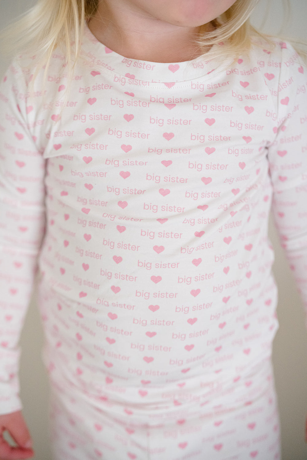Girls Pink Big Sister - 2 Piece Pajama Set