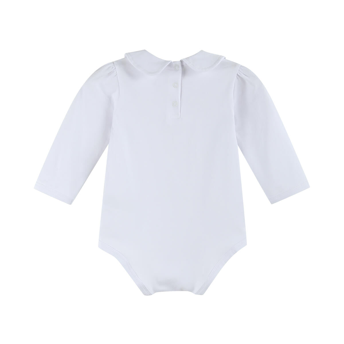 White Collared Unisex Long Sleeve Bodysuit Romper - Persnickety Shop