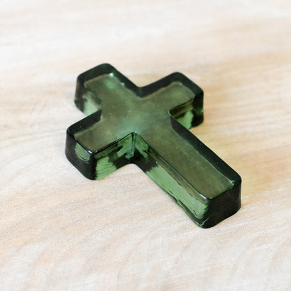 Royal Standard Cross Glass Decor in Green - Persnickety Shop