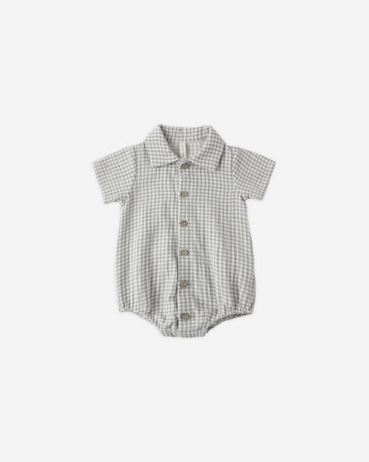 Matteo Romper || Sage Gingham - Persnickety Shop