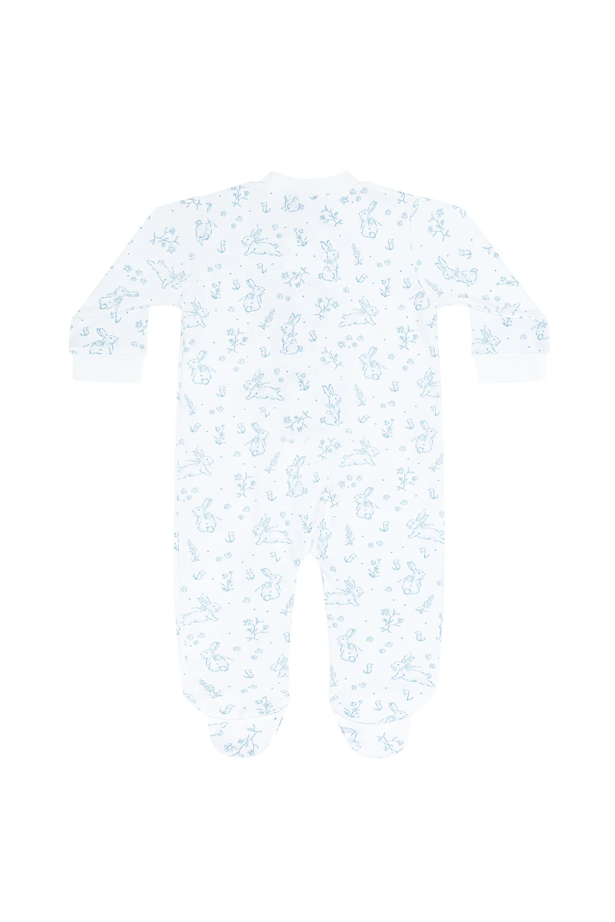 Nellapima Blue Bunny Toile Zipper Footie - Persnickety Shop
