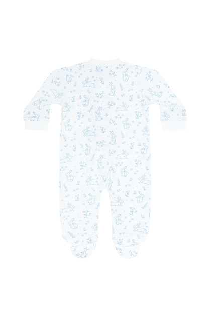 Nellapima Blue Bunny Toile Zipper Footie - Persnickety Shop