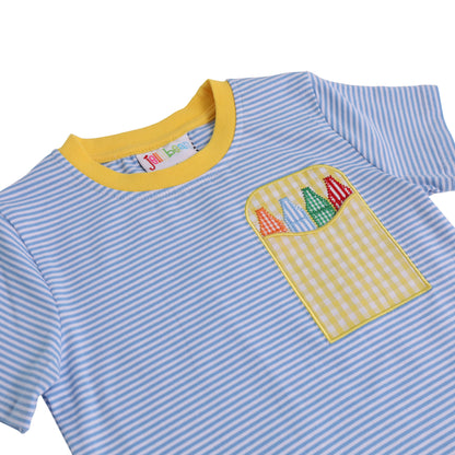 Crayon Pocket Applique Short Set  by Jellybean Smock Candy - Persnickety Shop