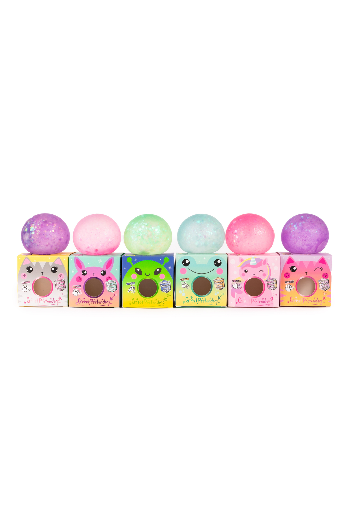Glitterally Amazing Squishy Balls, 6pcs, Assorted - Persnickety Shop