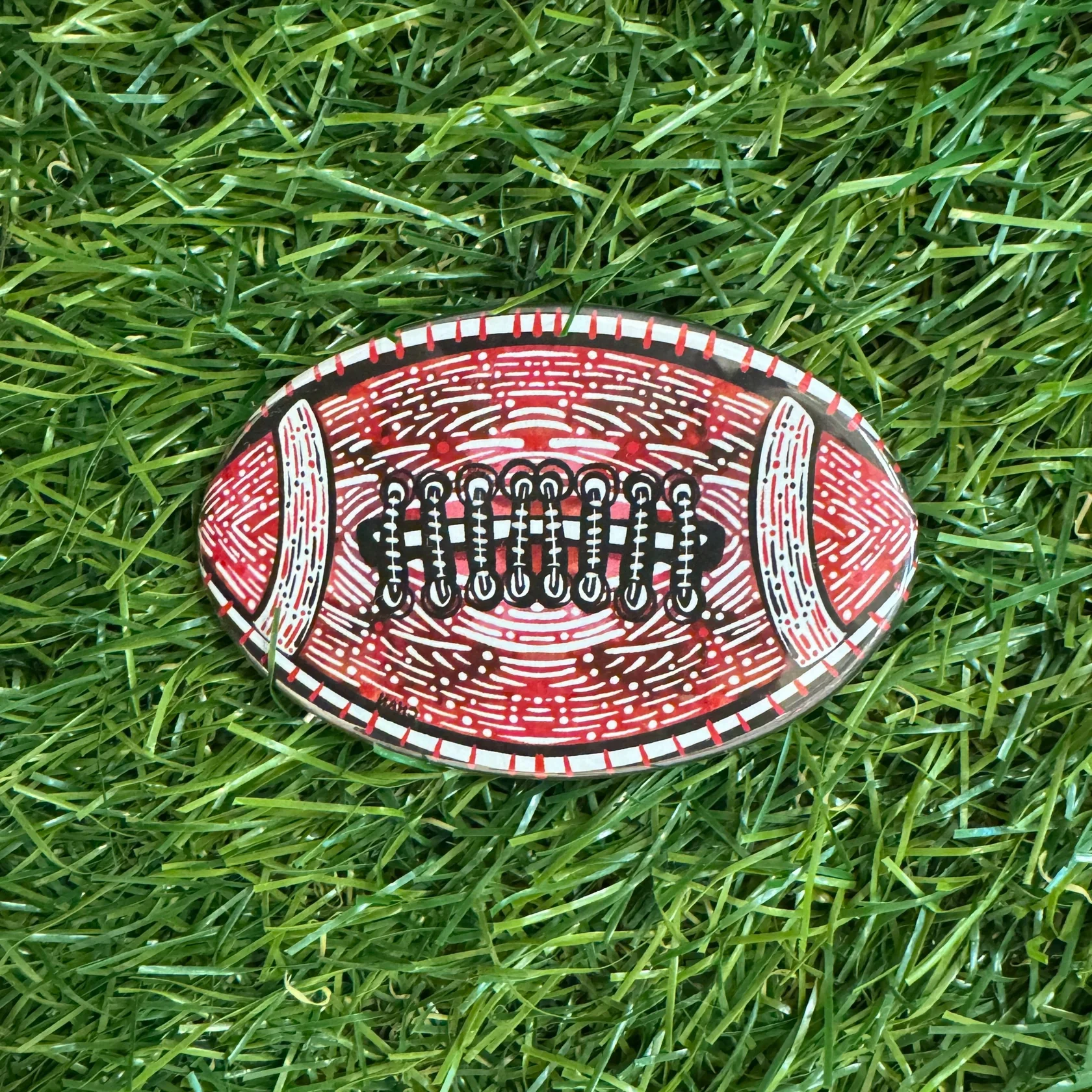 Chan Art USC Gamecock GARNET AND WHITE FOOTBALL BUTTON - Persnickety Shop