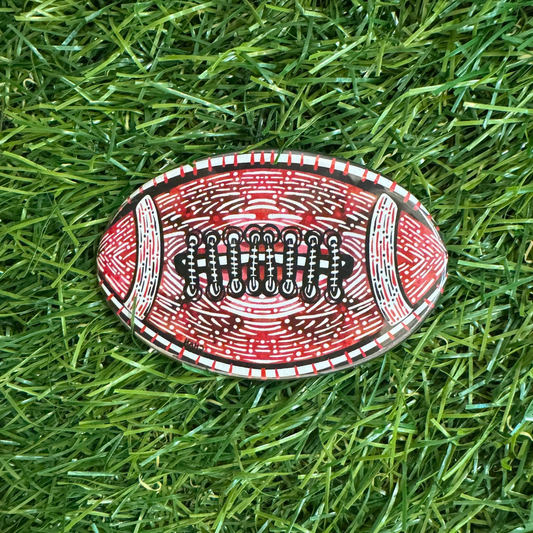 Chan Art USC Gamecock GARNET AND WHITE FOOTBALL BUTTON - Persnickety Shop