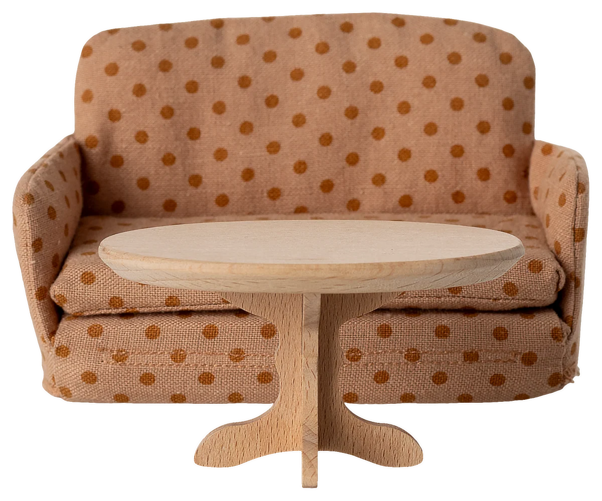 Maileg NEW Oval coffee table, Mouse - Nature