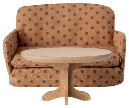 Maileg NEW Oval coffee table, Mouse - Nature