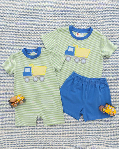 Jellybean Boy Dump Truck Romper - Persnickety Shop