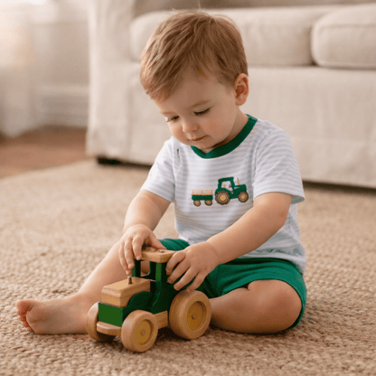 Magnloia Baby Little Farmer Applique Short Set - Persnickety Shop