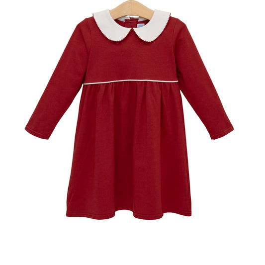 Trotter Street Kids Claire Dress- Burgundy