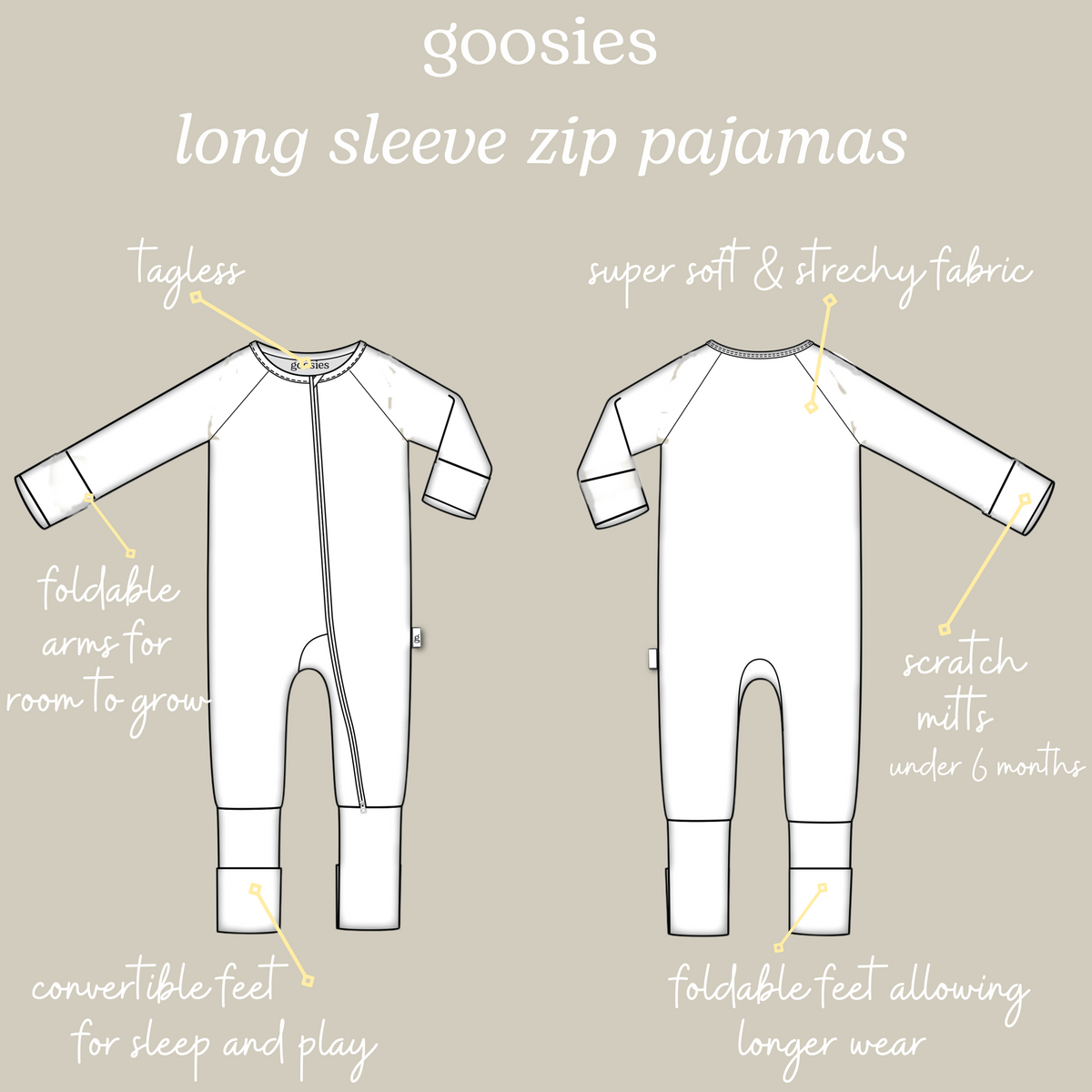 GOOSIES Convertible Zip Pajamas - Whitetail Deer