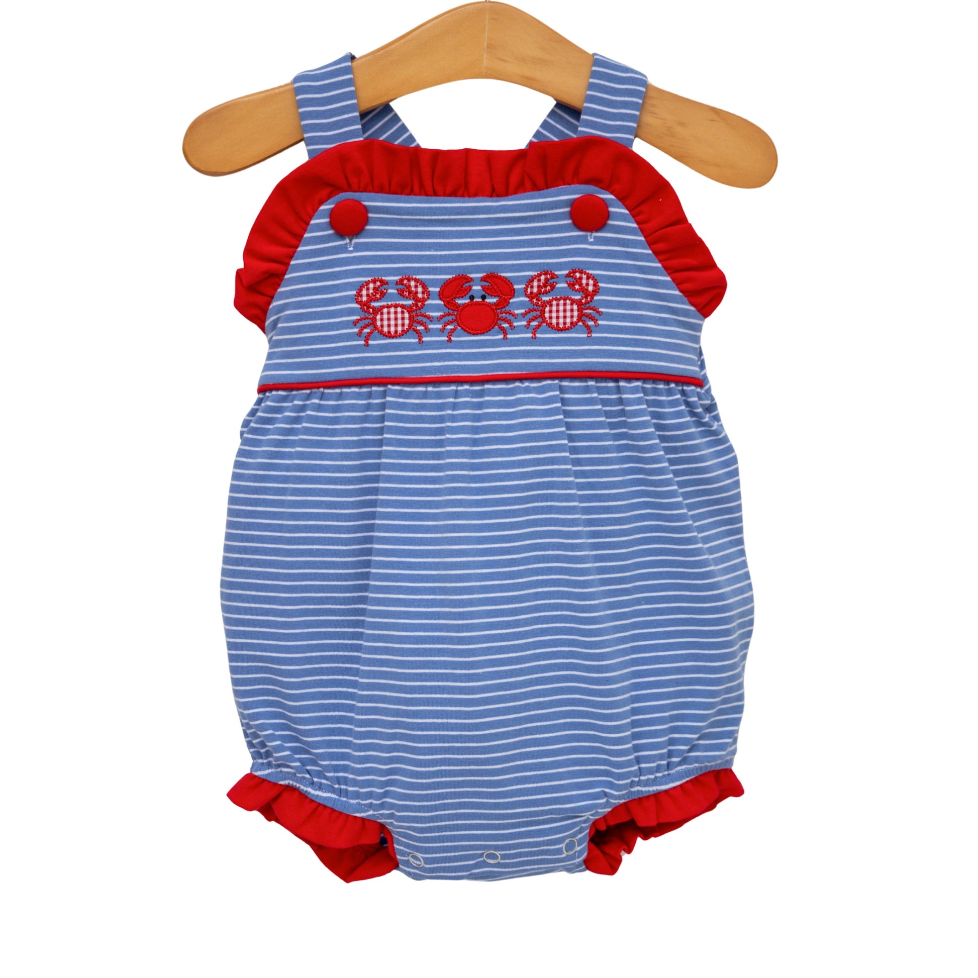 Jellybean Girl Coastal Crabs Ruffle Sunsuit - Persnickety Shop