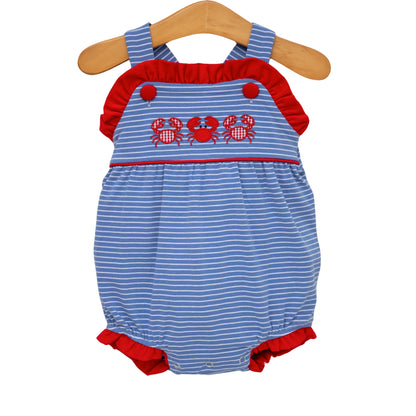 Jellybean Girl Coastal Crabs Ruffle Sunsuit - Persnickety Shop