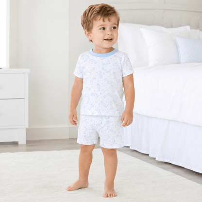 Magnolia Baby Darling Cowboy Boots Short Pajamas - Light Blue
