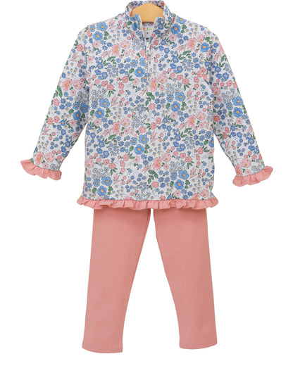 PRE-ORDER | Autumn Blooms Elise Ruffle Pullover Set Jellybean by Smock Candy - Persnickety Shop