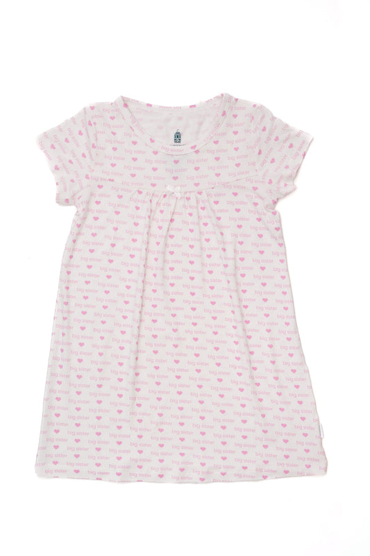 Girls Pink Big Sister Bamboo Dress