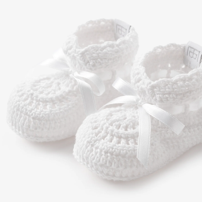 CHRISTENING HAND CROCHETED BABY BOOTIES - Persnickety Shop